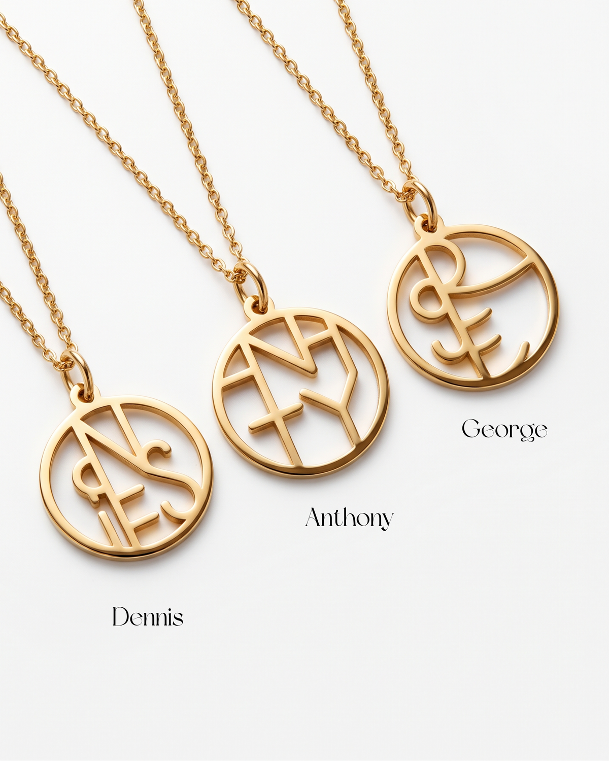 Matching Design | Custom Monogram Necklace