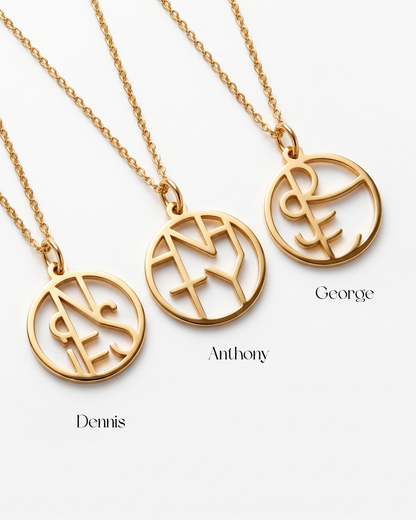 Matching Design | Custom Monogram Necklace